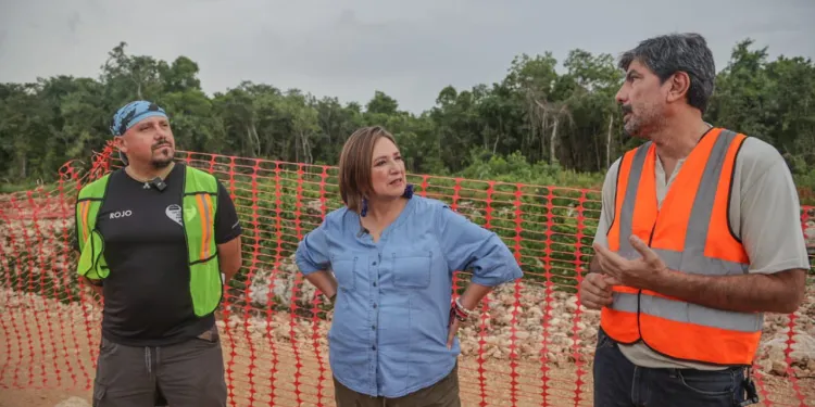 Xochitl Galvez visita obras del Tren Maya en Quintana Roo